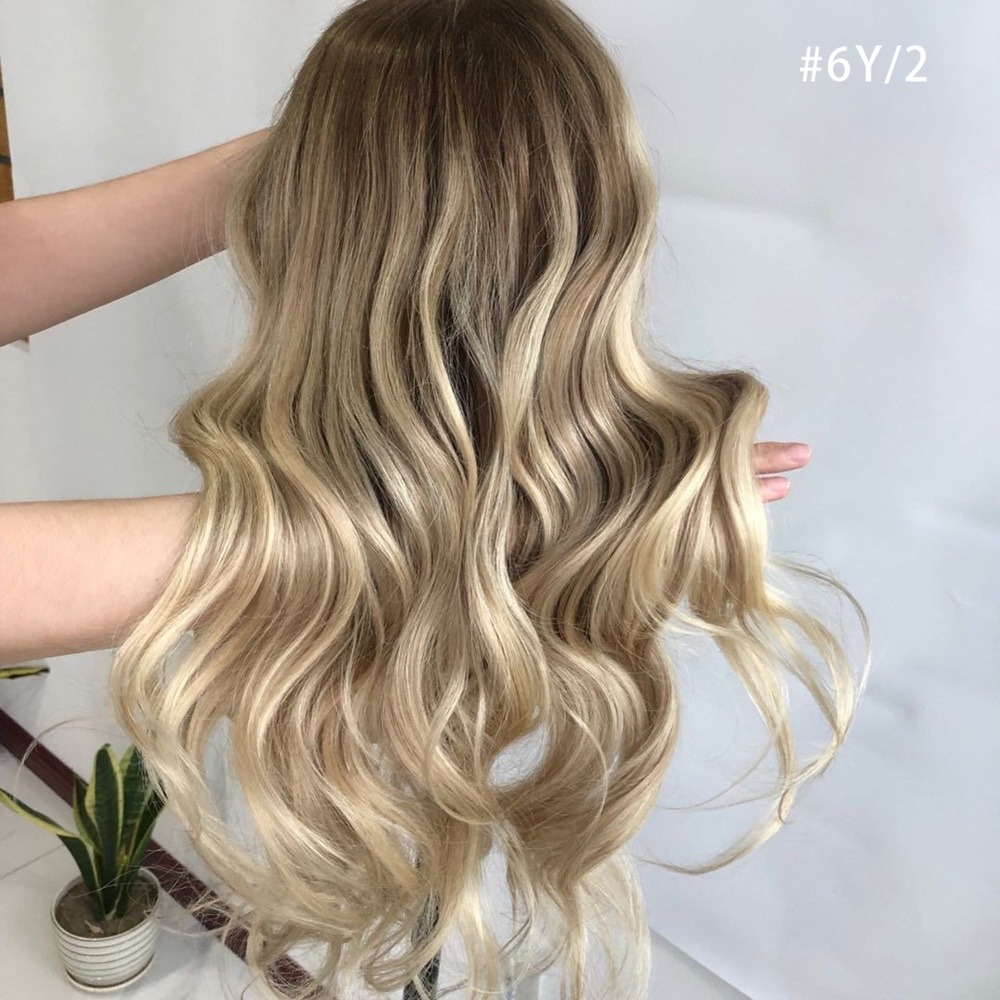 13X6 Blonde Curly Lace Front Wigs Human Hair Kosher Wavy Wig