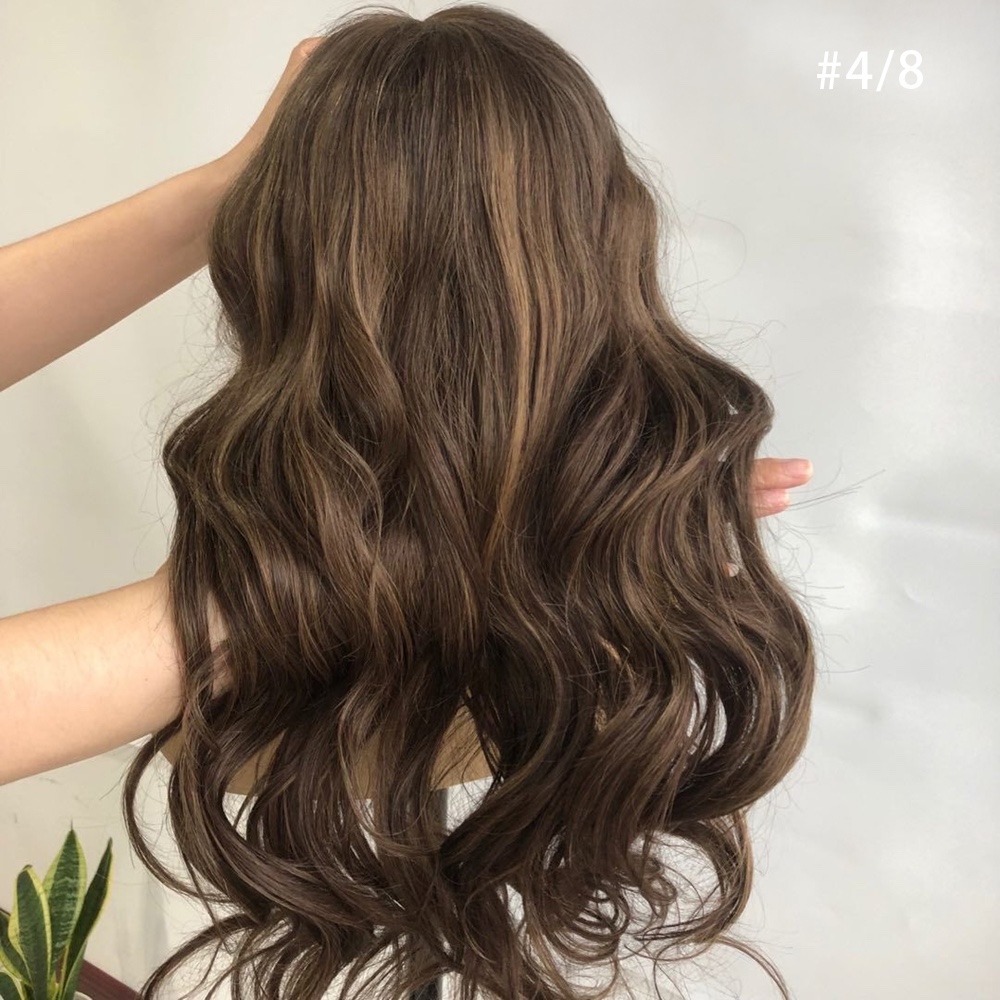 13X6 High-Quality Human Hair Lace Front Wig 20 Inch Medium Brown