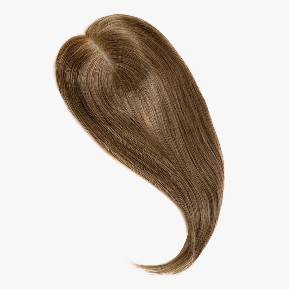 14” Silk Base Human Hair Topper for Thinning Crown Dark Blonde #8