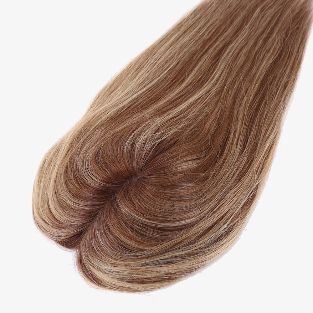 3"x5" Medium Brown Mono Hair Topper for Thinning Crown | Hair Piece