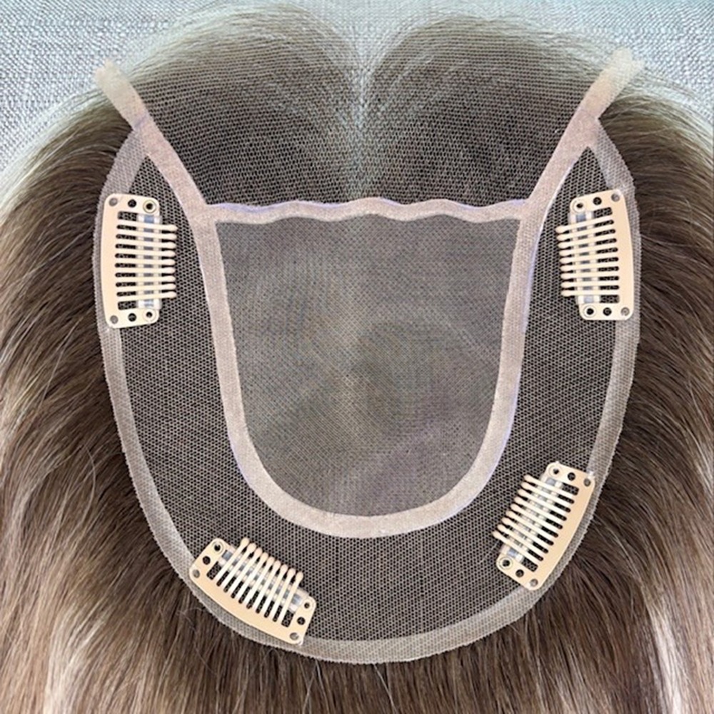 5.5”×6” Lace Front Mono Human Hair Topper for Women