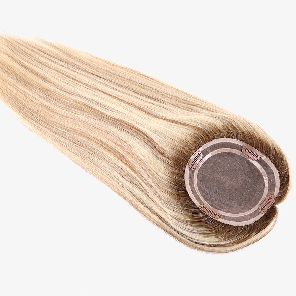 5.5"x6" Hair Topper | Blonde with Brown Rooted Hair Toupee for Women