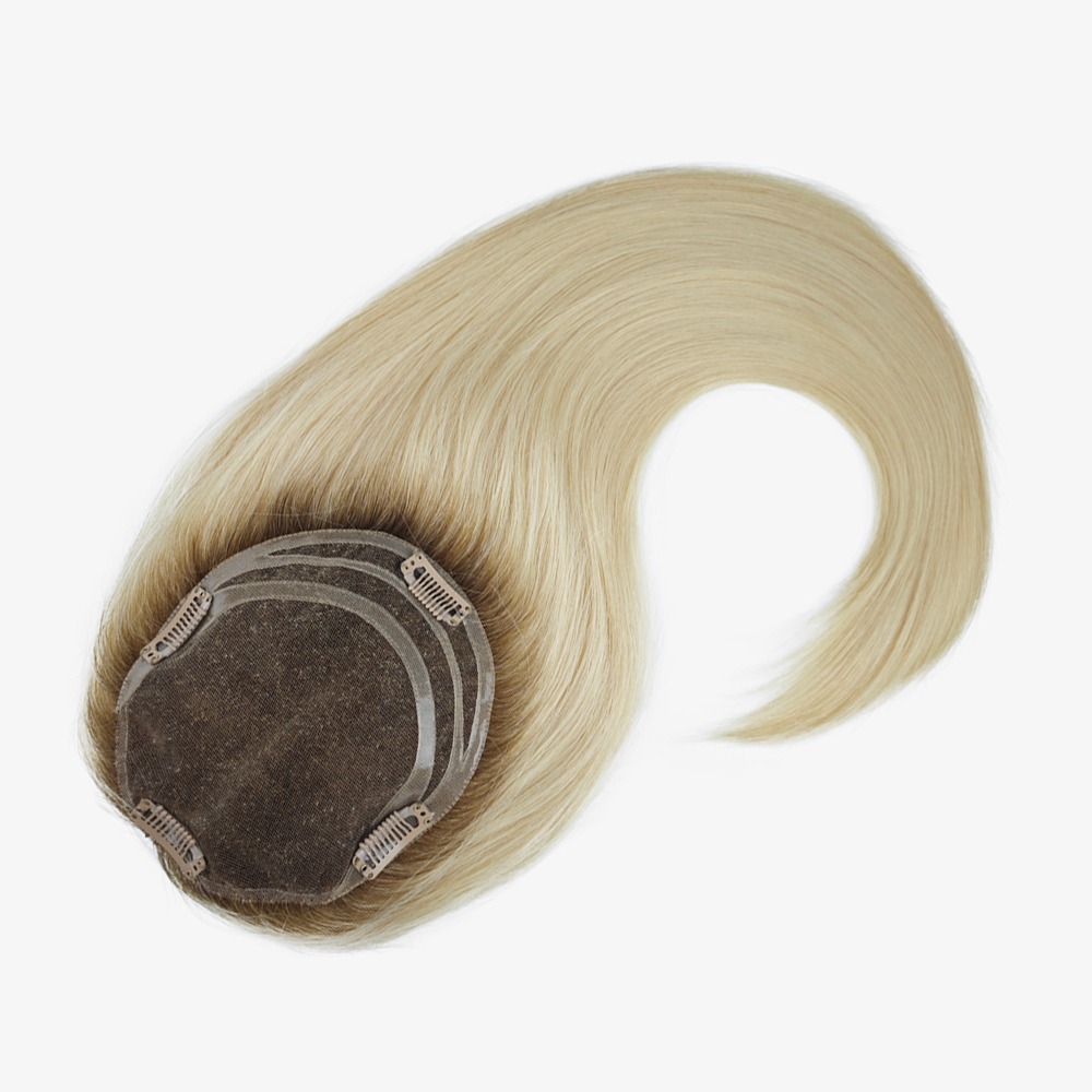 6"x5.5" Breathable Blonde Lace Hair Topper Remy Human Hair 20"