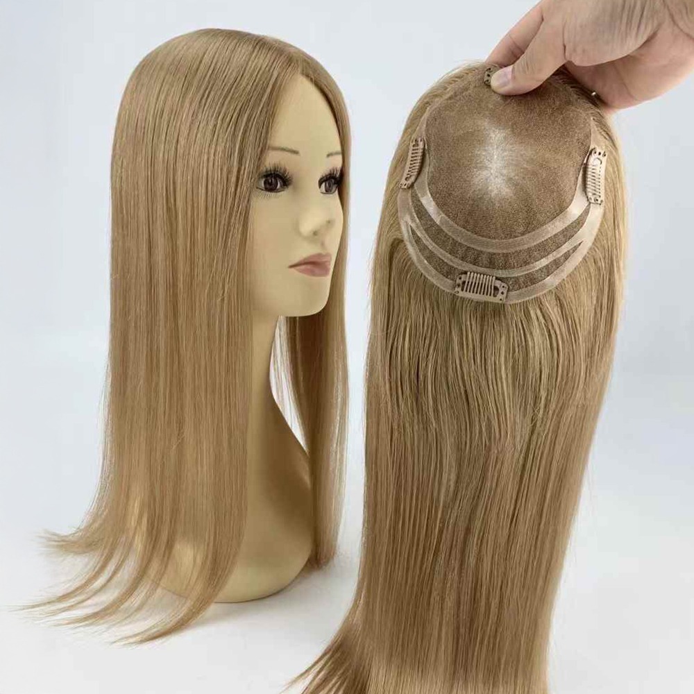 6"x5.5" Light Ash Brown Lace Hair Toppper 20 Inch Remy Human Hair