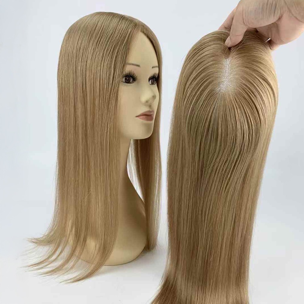 6"x5.5" Light Ash Brown Lace Hair Toppper 20 Inch Remy Human Hair
