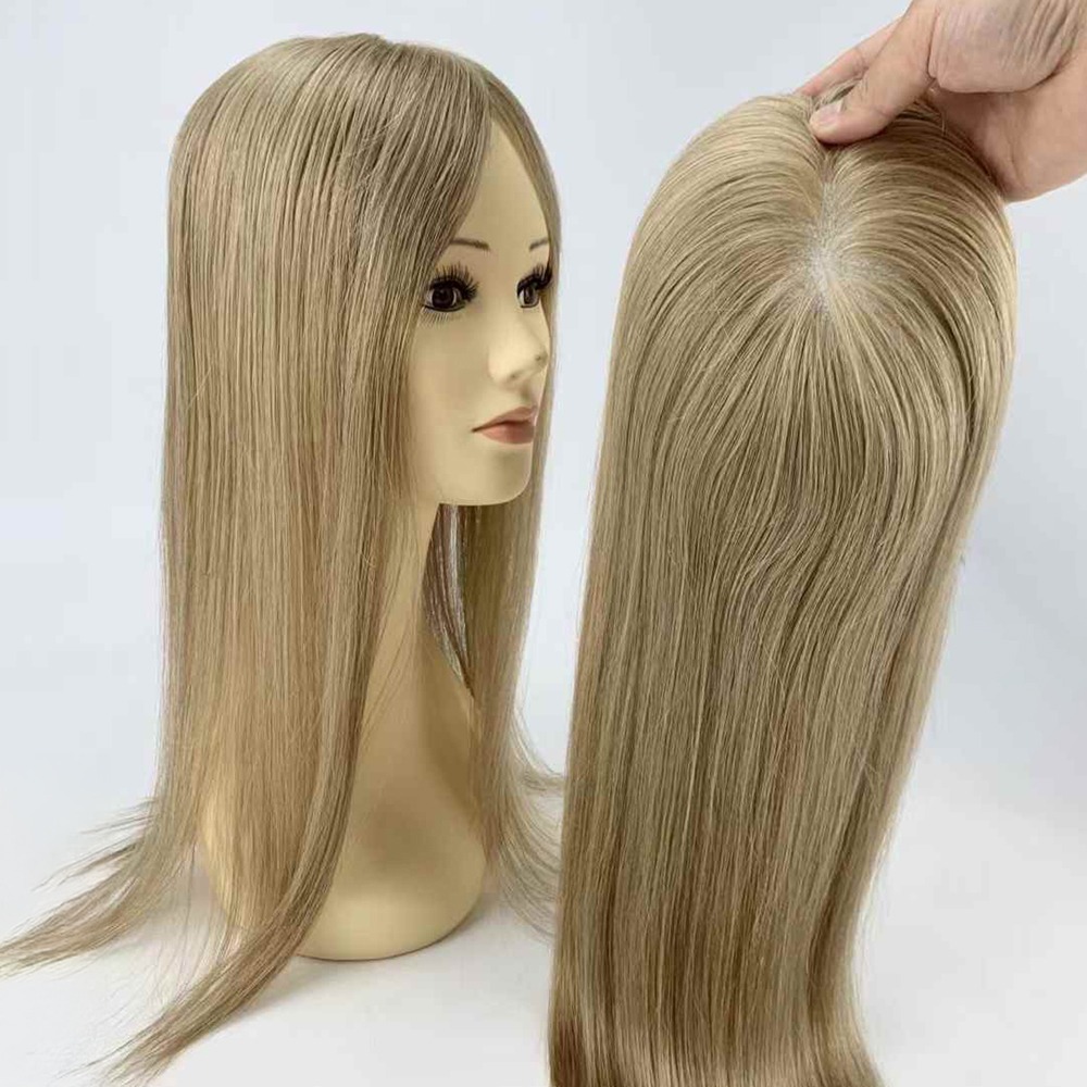 6"x5.5" Premium Remy Human Hair Swiss Lace Front Topper 20 Inch