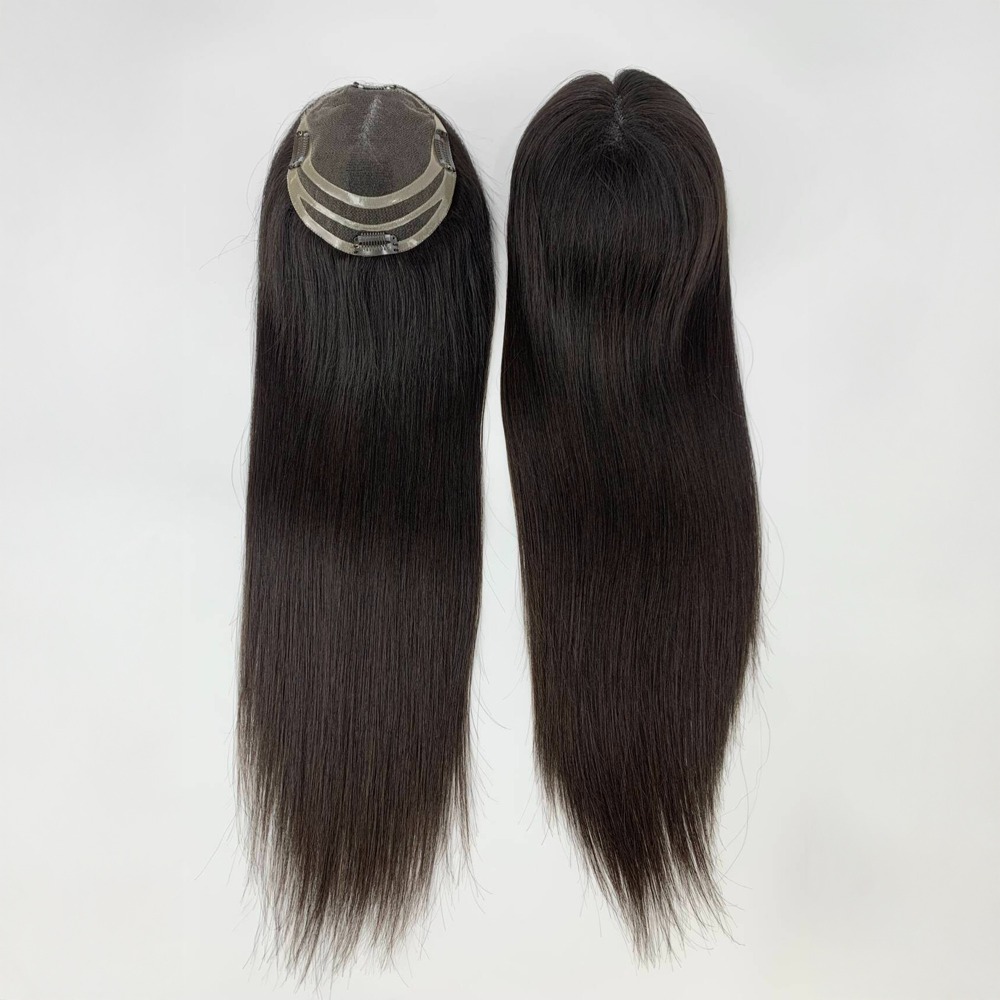 6"x5.5" Remy Human Hair Lace Front Hair Toppers Natural Color 20 Inch