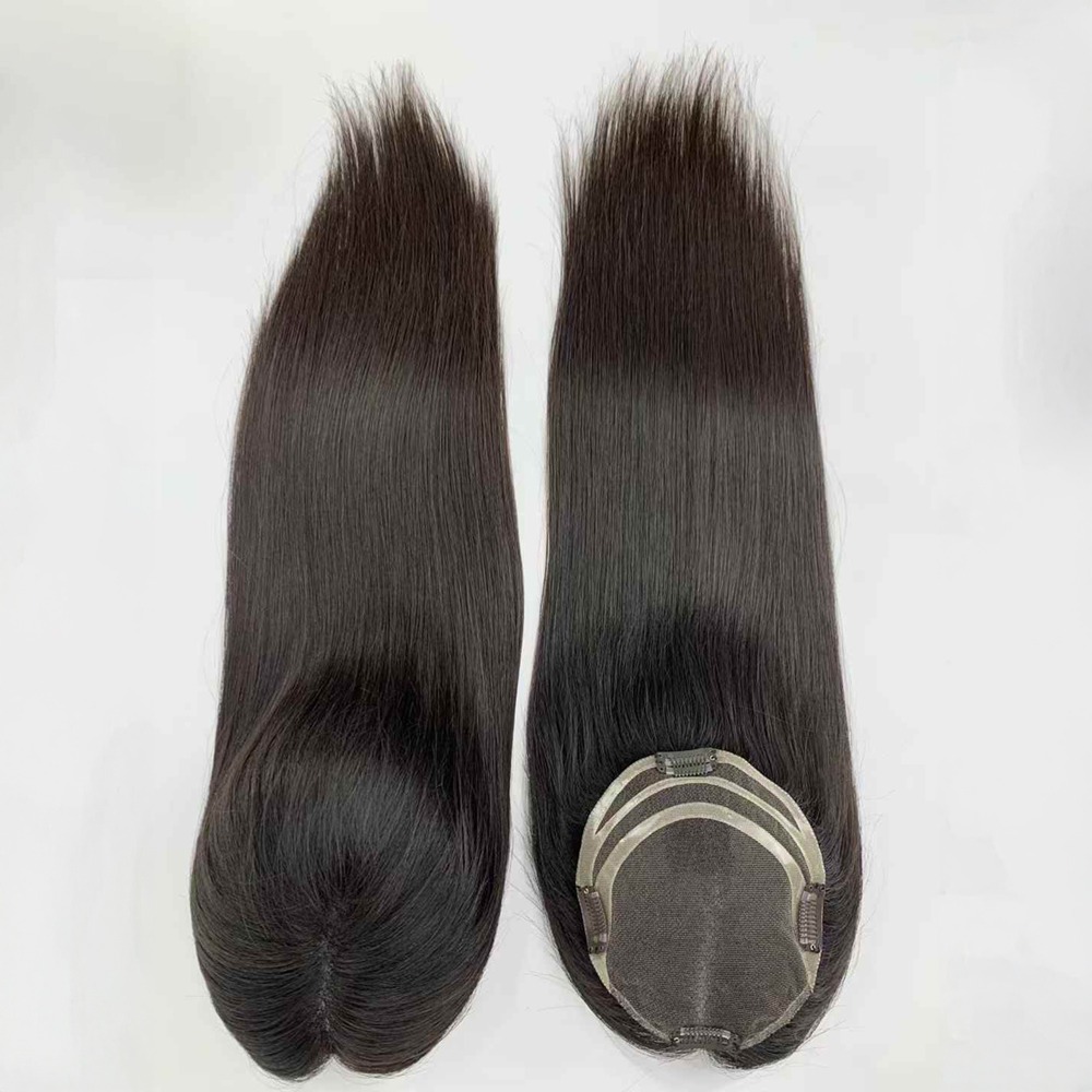 6"x5.5" Remy Human Hair Lace Front Hair Toppers Natural Color 20 Inch