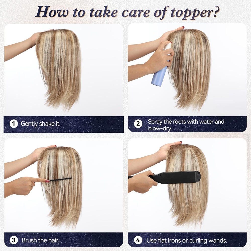 7”×8” Large Swiss Mono Human Hair Topper for Women