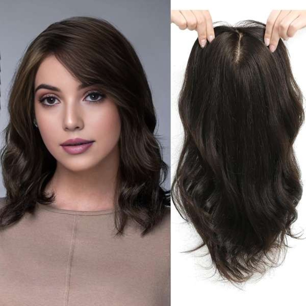 7"x8" Mono Top Human Hair Topper Natural Coverage for Thinning Crown