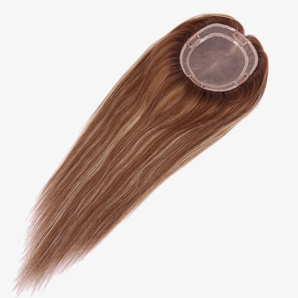 Balayage Brown Mono Top Hair Topper for Women | Free Part Style