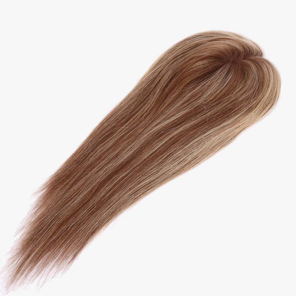 Balayage Brown Mono Top Hair Topper for Women | Free Part Style