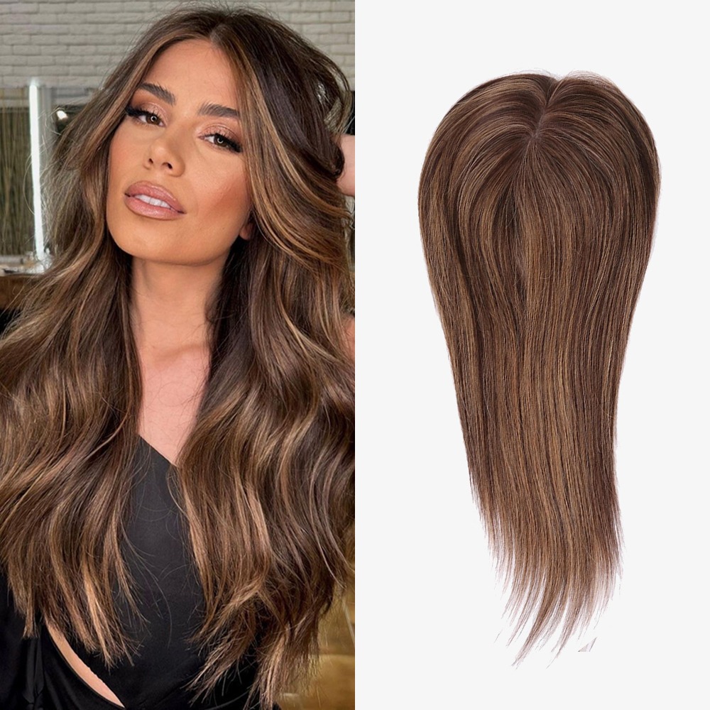 Balayage Human Hair Toppers for Women | 5.5x6 Inch Mono Toupee