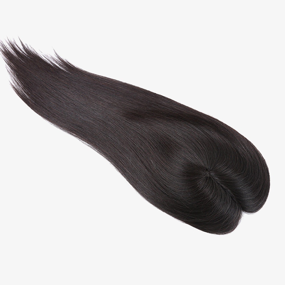 Crown Hair Topper for Women Remy Human Hair Fine Mono Base Toupee