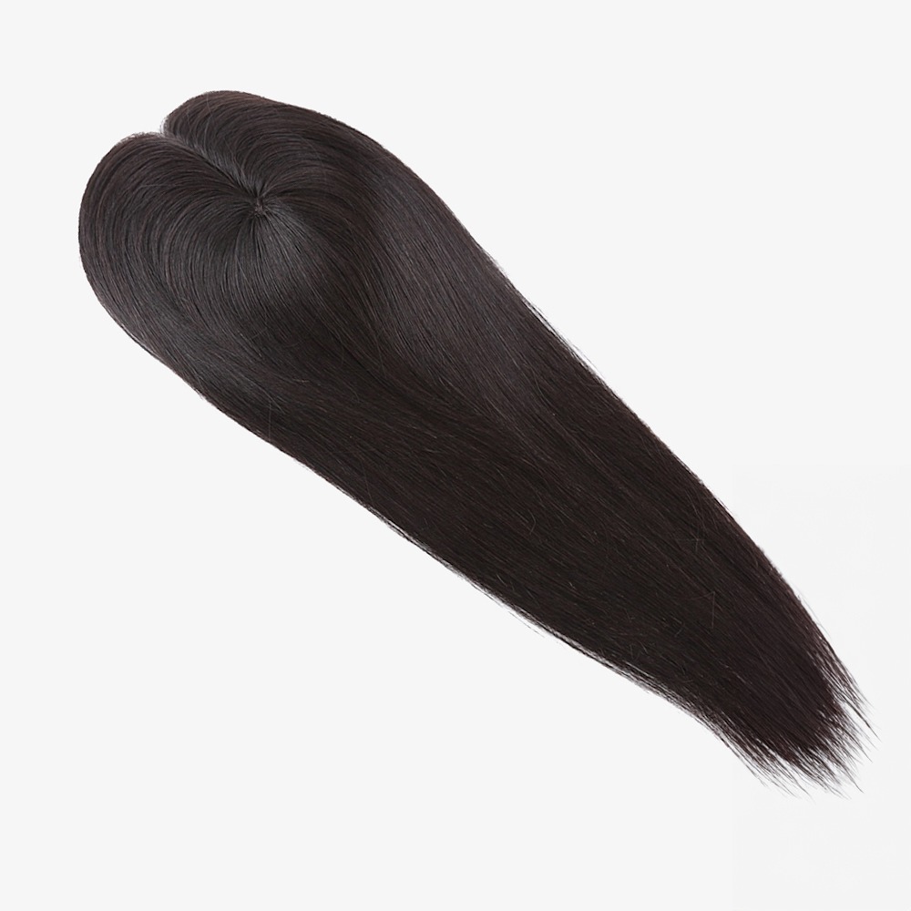 Crown Hair Topper for Women Remy Human Hair Fine Mono Base Toupee