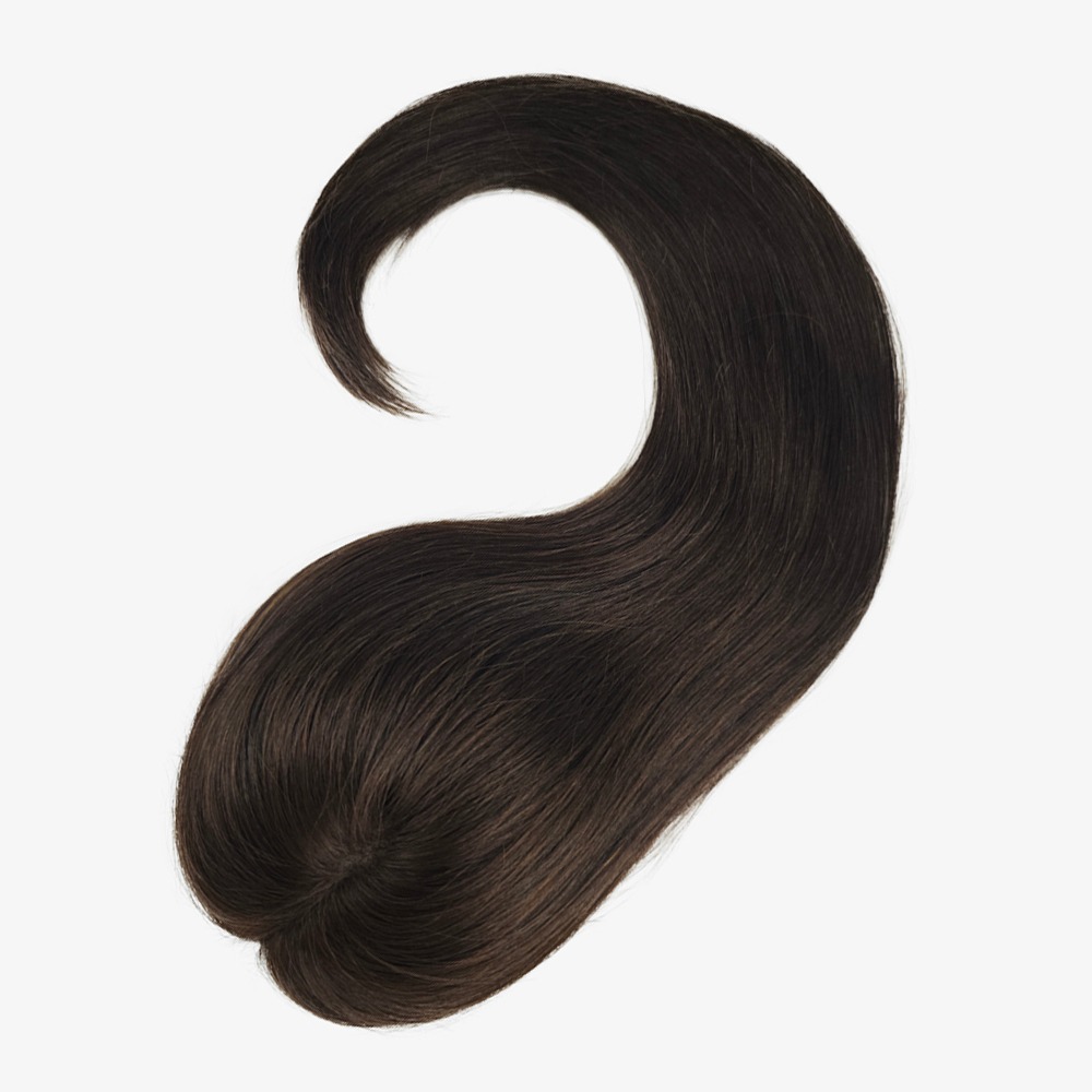 Dark Brown Lace Base Human Hair Topper Breathable Hair Pieces