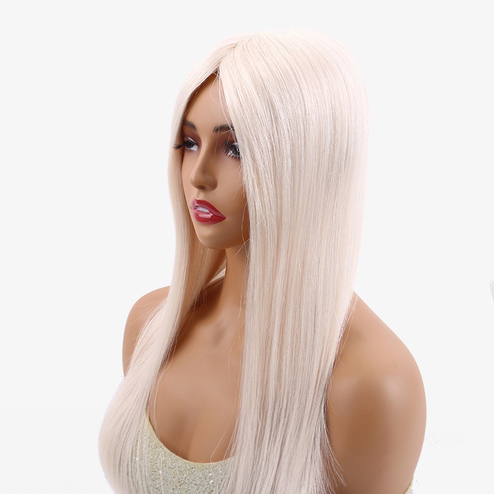 Fine Mono Topper Platinum Blonde Human Hair with Pu Around For Women