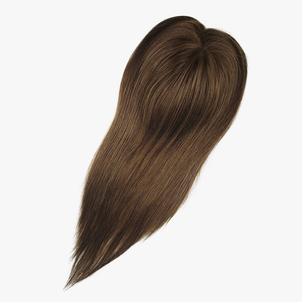 Full Coverage 5x5 Remy Hair Topper for Thinning Crown Dark Brown #4