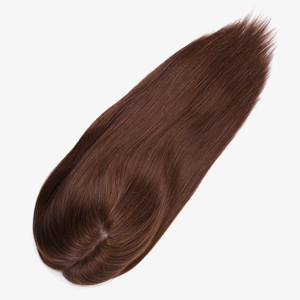 High-Quality 7"x8" Invisible Silk Base Hair Topper Dark Brown