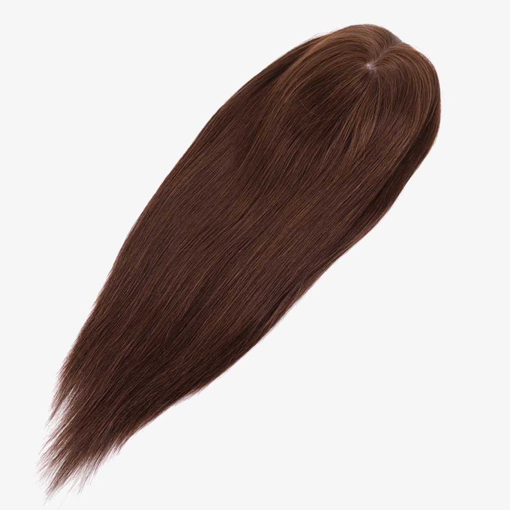 High-Quality 7"x8" Invisible Silk Base Hair Topper Dark Brown