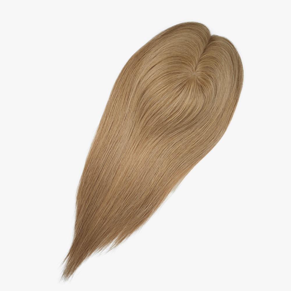 Human Hair 5x5 Mono Topper #8 Warm Medium Brown for Thinning Hair