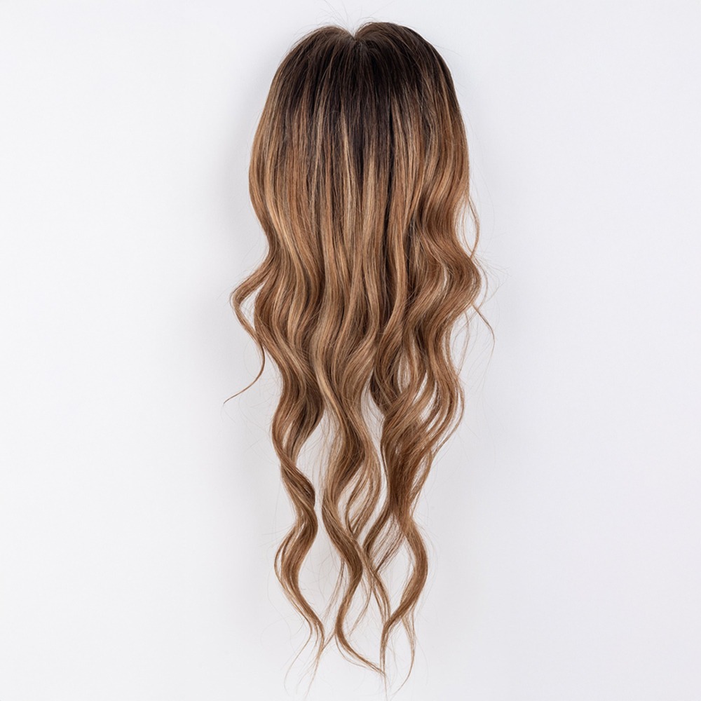 Human Hair Topper for Thinning Crown 5.5"x6" Mono Base Balayage Hair Topper