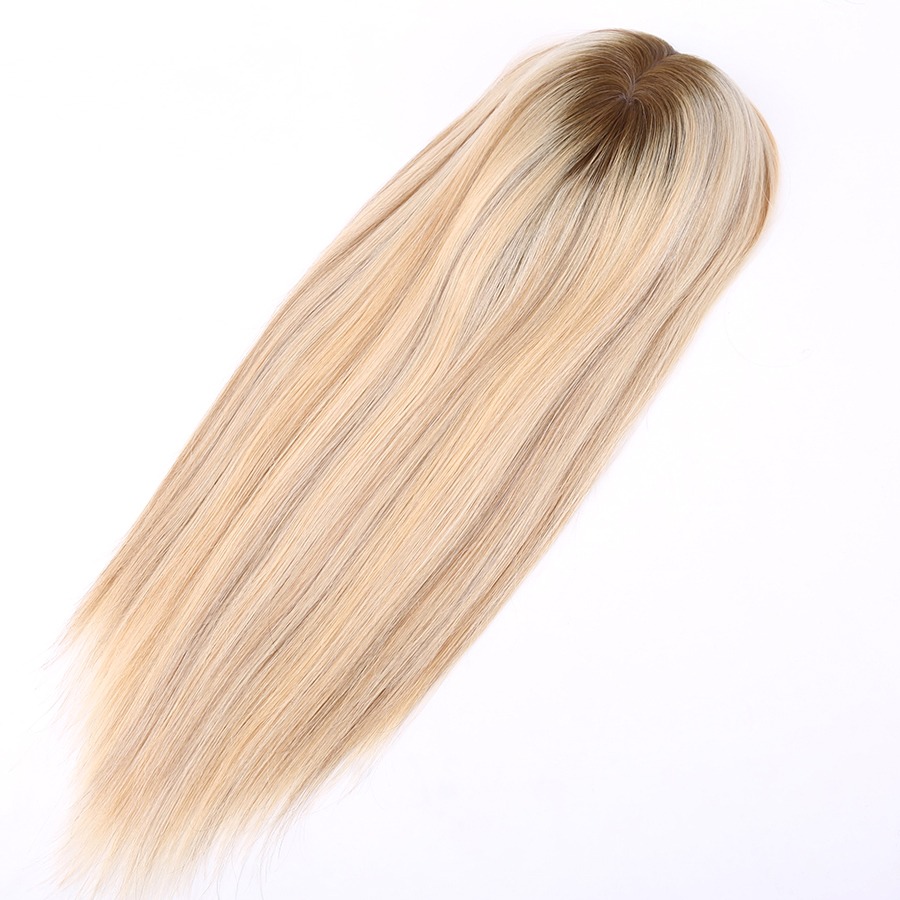 Invisible Coverage Blonde 16 Inch Human Hair Hidden Crown Topper