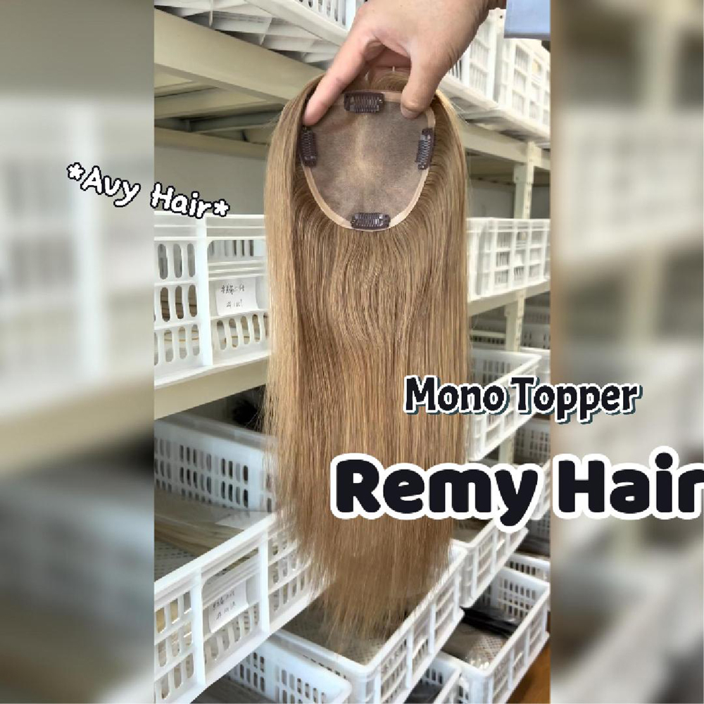 Medium Brown Human Hair Topper for Thinning Crown 5x5 Mono Base #6