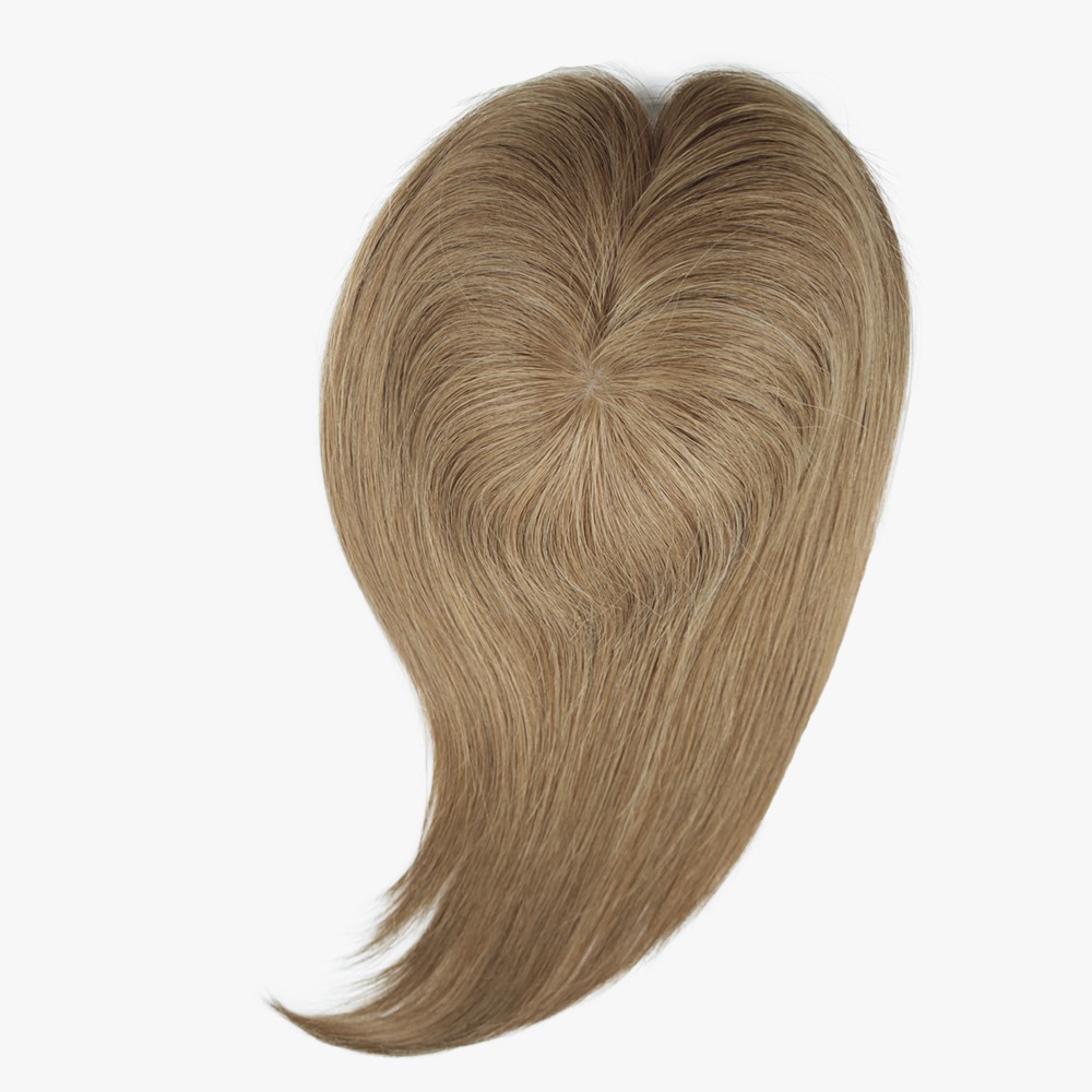 Medium Brown Human Hair Topper for Thinning Crown 5x5 Mono Base #6