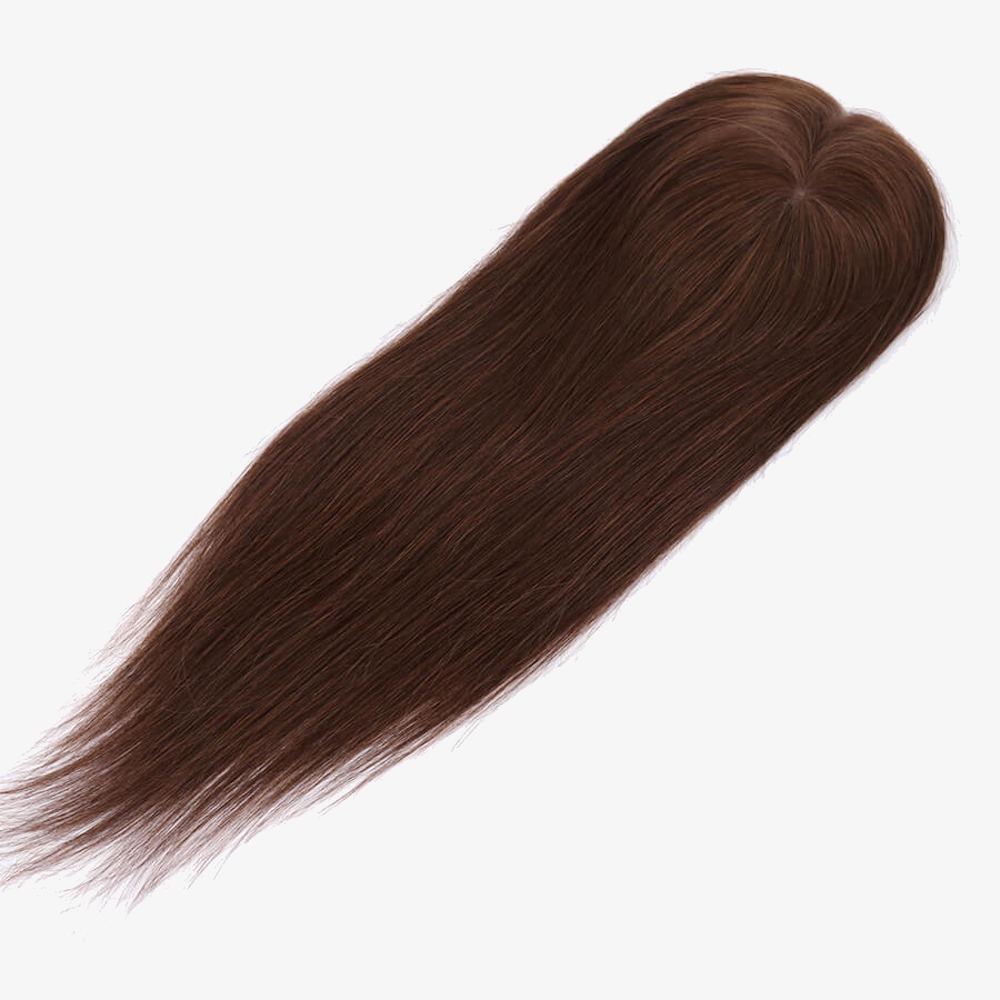 Mono Top Hair Topper Remy Human Hair Medium Brown Hairpiece