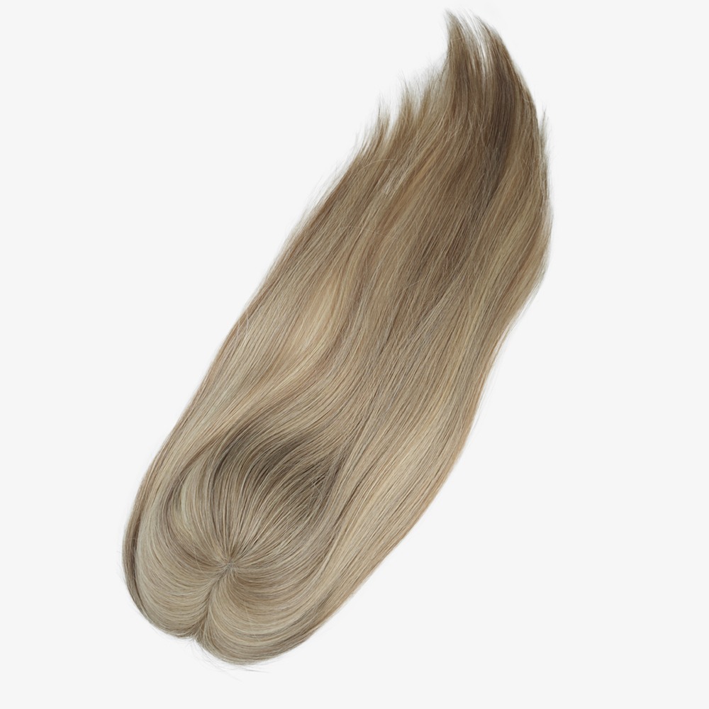Ombre Brown Blonde Lace Hair Topper Breathable Lightweight 20 Inch