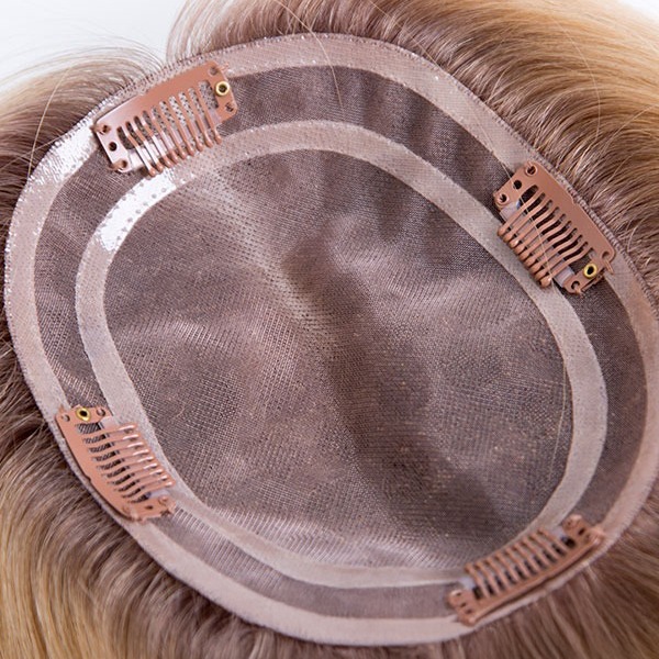 Premium 5"x6.5" Remy Hair Topper Golden Blonde Balayage