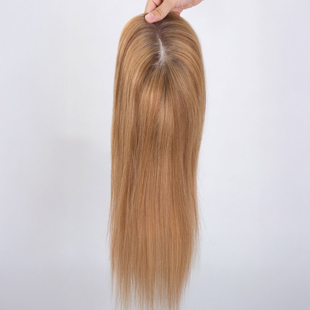 Premium 5"x6.5" Remy Hair Topper Golden Blonde Balayage