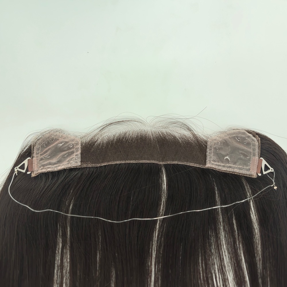 Salt and Pepper Hairline Topper Remy Human Hair for Natural Look