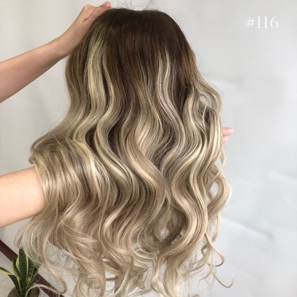 Premium Quality Ash Blonde European Jewish Human Hair Lace Front Wig