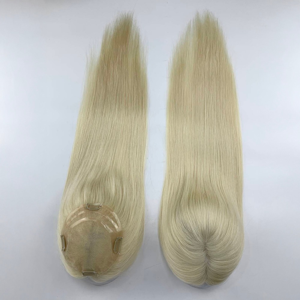 Remy Human Hair Lace Front Topper for Thinning Hair 6"x5.5" 20 Inch