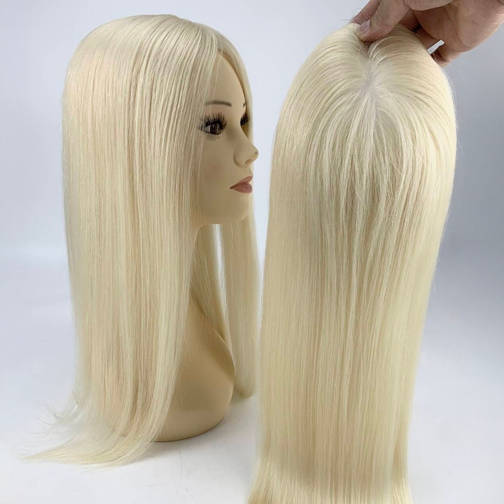 Remy Human Hair Lace Front Topper for Thinning Hair 6"x5.5" 20 Inch