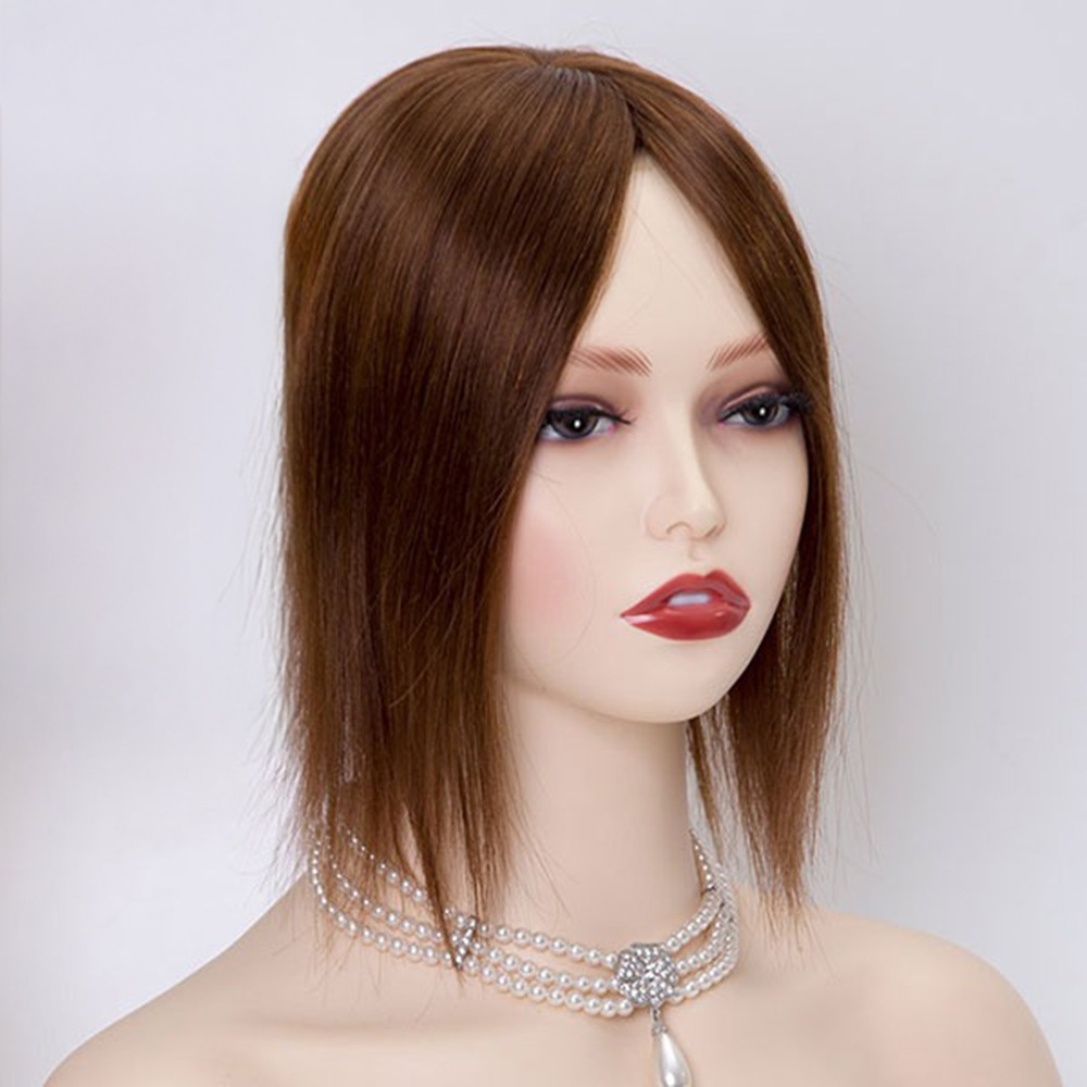 Remy Human Hair Topper 3x5" Monofilament Topper Chestnut Brown