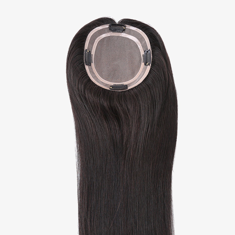 Ultra-Breathable Lace Top Human Hair Topper for Women | Natural Color
